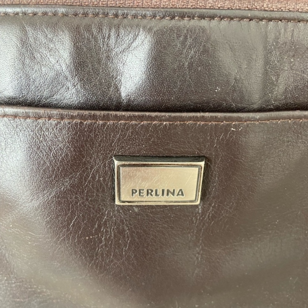 Vintage Perlina New York Leather Crossbody
Messenger Travel Bag Dark Brown - Picture 11 of 11